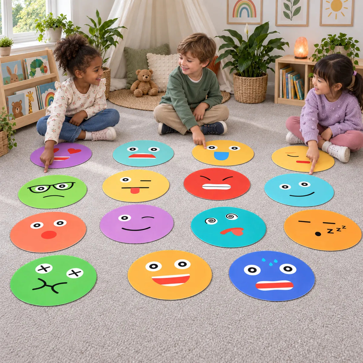 Emoticons set of 15 in a natural early years classroom lifestyle setting with children – image 6 of 8