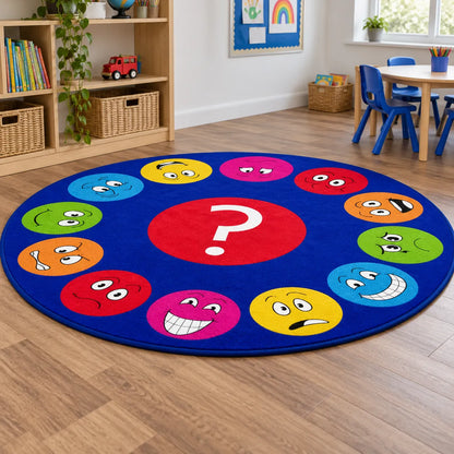 Emotions Faces Circular Carpet lifestyle image 4 of 8