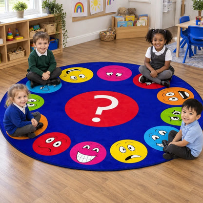 Emotions Faces Circular Carpet lifestyle image 5 of 8