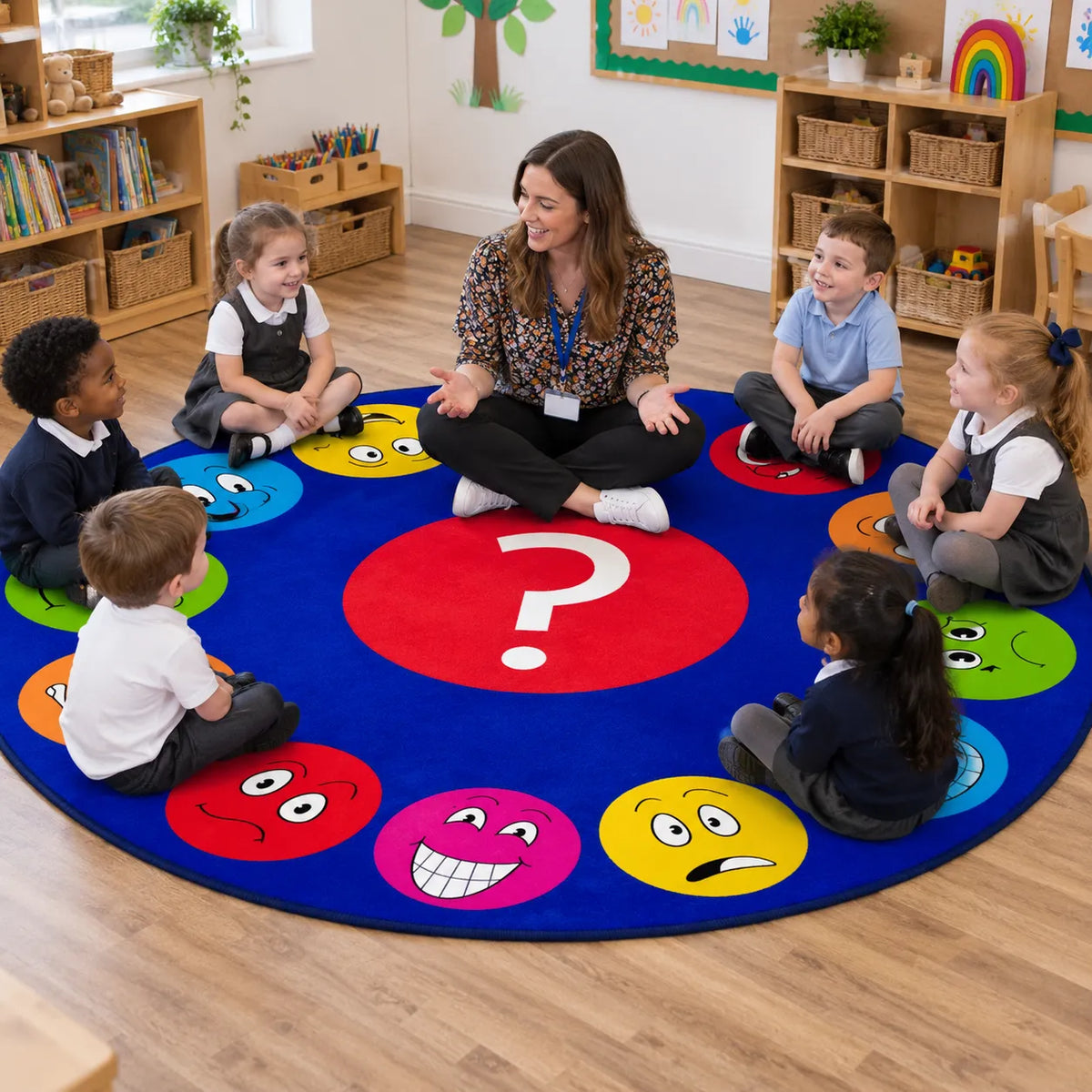 Emotions Faces Circular Carpet lifestyle image 6 of 8