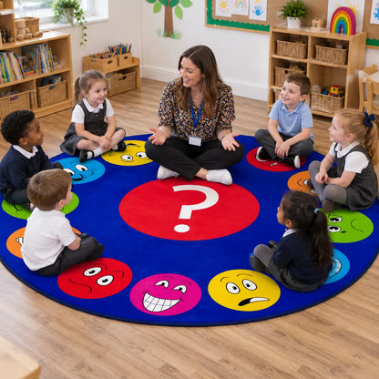 Emotions Faces Circular Carpet lifestyle image 6 of 8