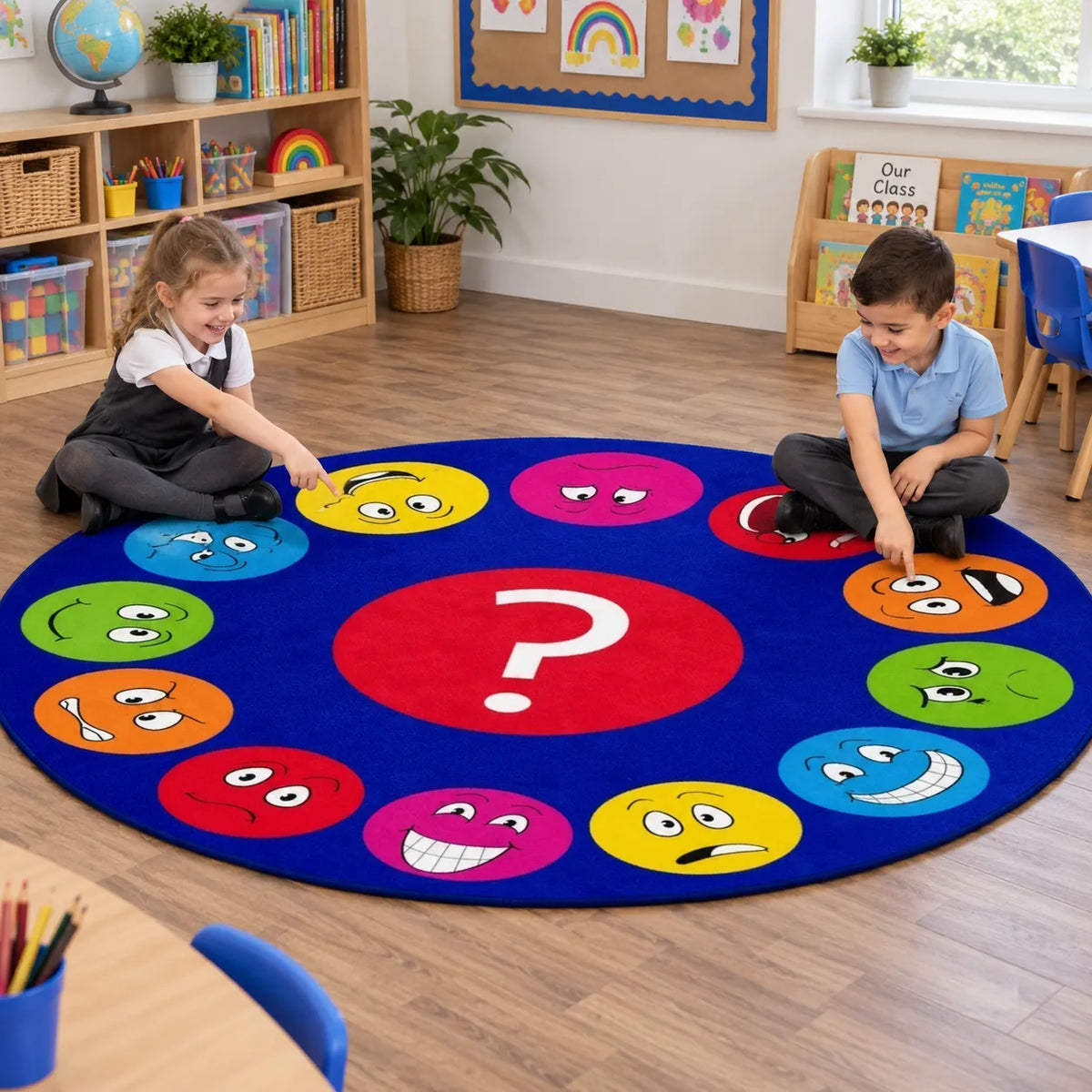 Emotions Faces Circular Carpet lifestyle image 7 of 8