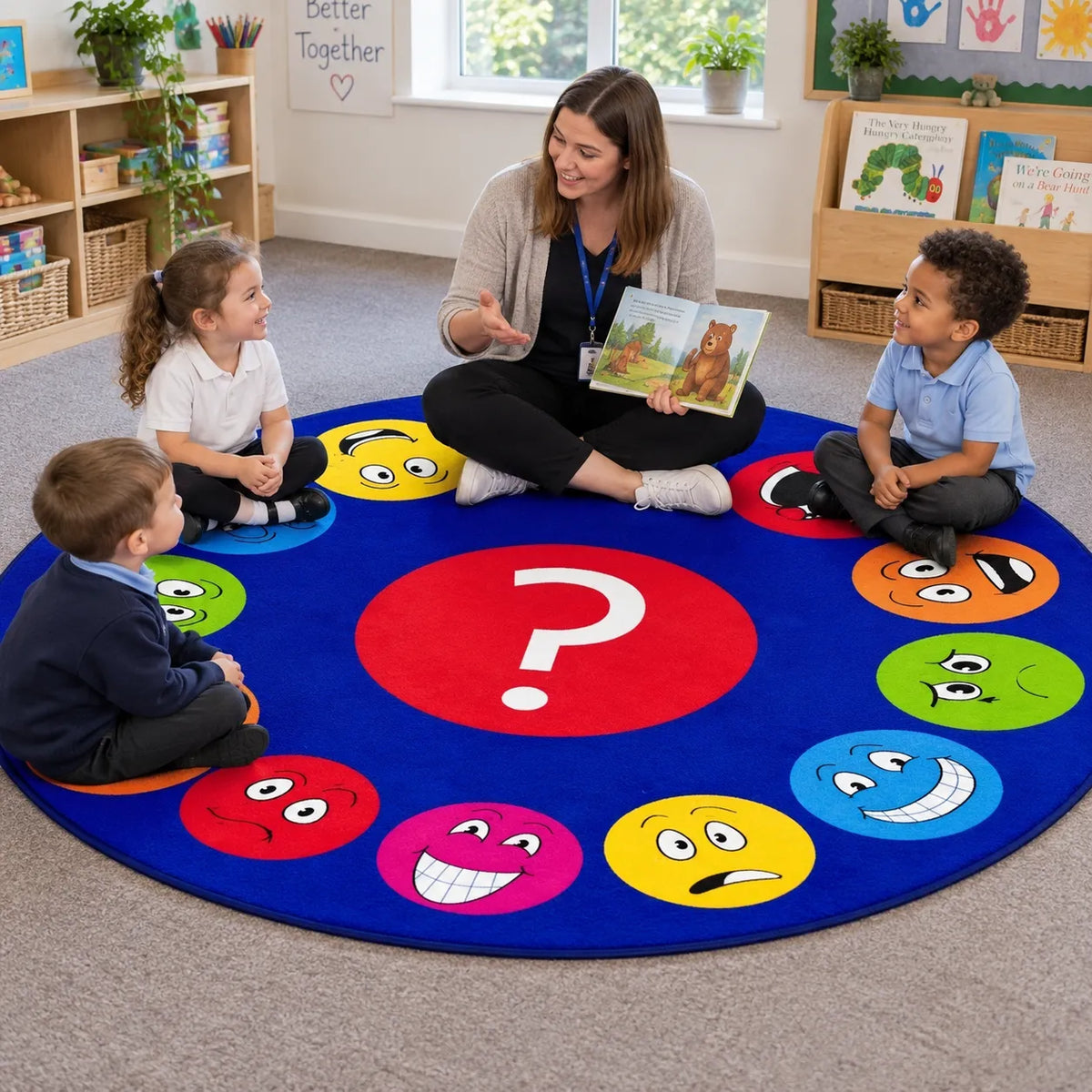 Emotions Faces Circular Carpet lifestyle image 8 of 8