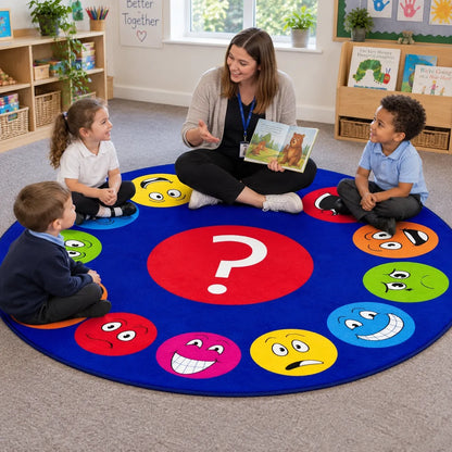 Emotions Faces Circular Carpet lifestyle image 8 of 8