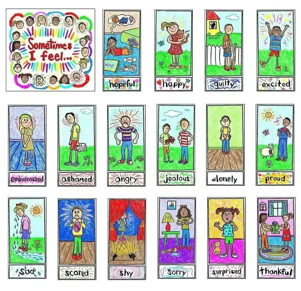 Emotions Kid Drawn Bulletin Board Set-Emotions Kid Drawn Bulletin Board Set