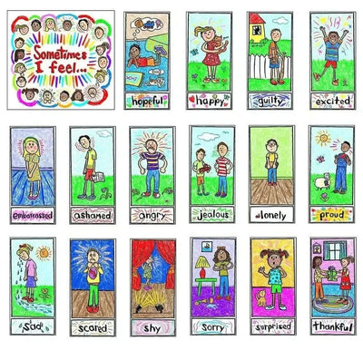 Emotions Kid Drawn Bulletin Board Set-Emotions Kid Drawn Bulletin Board Set