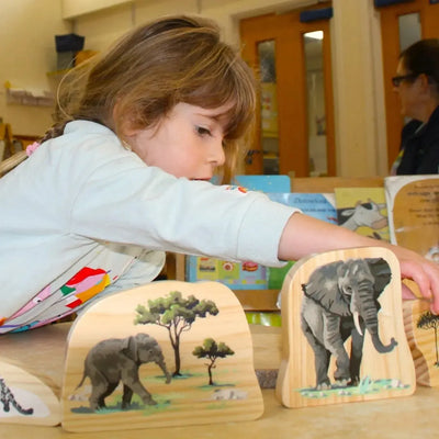 Endangered Animal Families Wooden Characters-Endangered Animal Families Wooden Characters