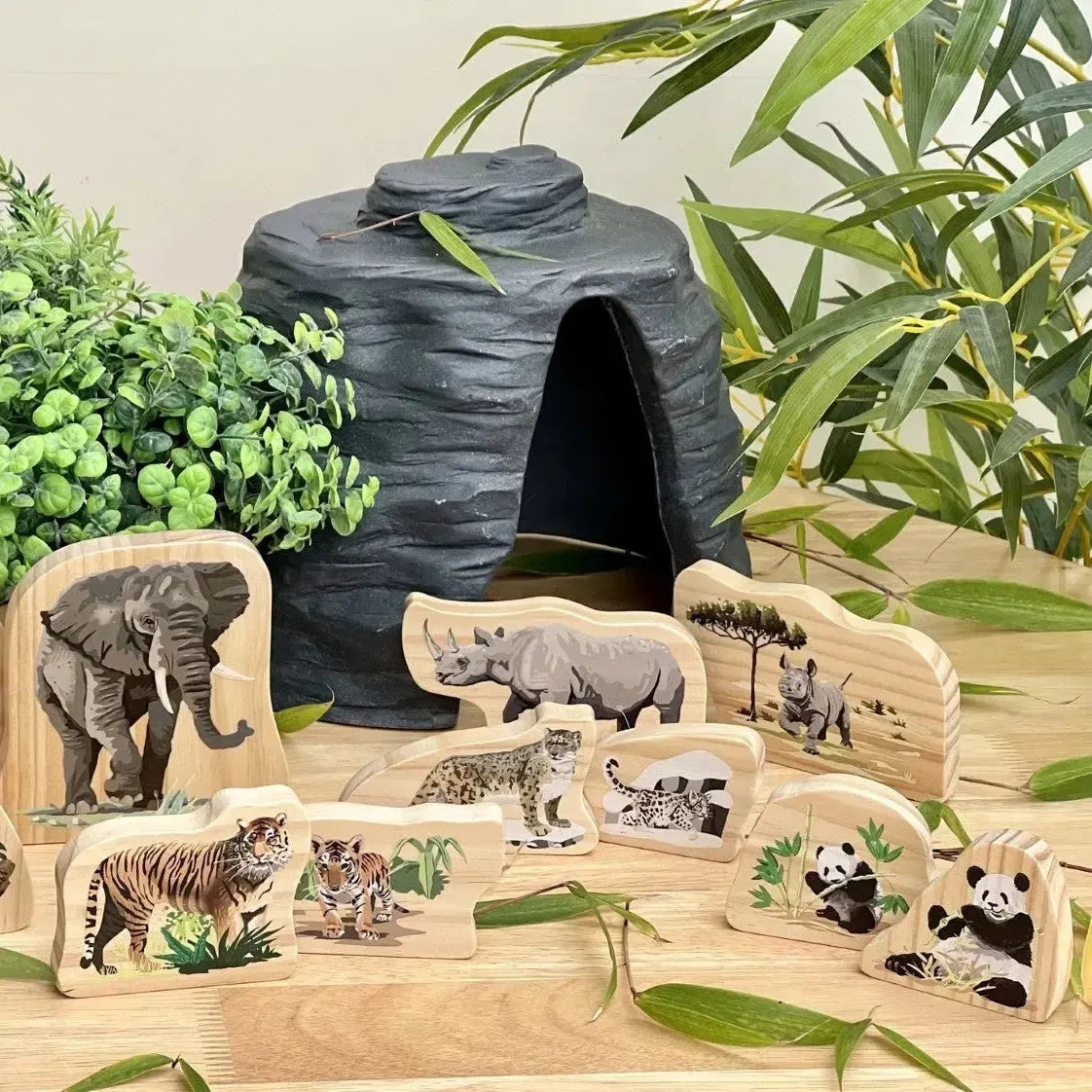 Endangered Animal Families Wooden Characters-Endangered Animal Families Wooden Characters