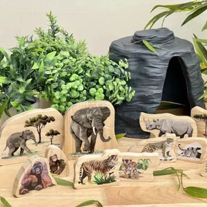 Endangered Animal Families Wooden Characters-Endangered Animal Families Wooden Characters
