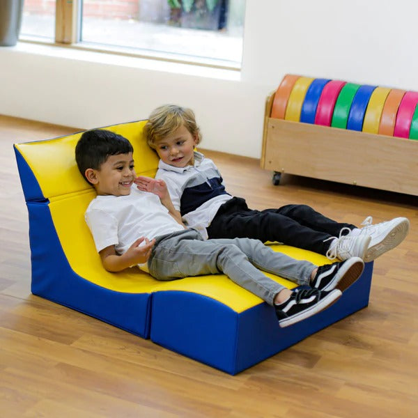 Ergo Vari Seat Double, The Ergo Vari Seat Double is a unique and innovative children’s double seat design you sit on or simply fold out to suit almost any seating environment, be it a library or a classroom. The Ergo Vari Seat Double is easy to store away, Easy to unfold and ready to use in an instant. Ergo Vari Seat Double can be wiped down with ease keeping it clean and vibrant in any classroom setting. A multi-use variable sofa for group seating and a relaxing lounger for reading. The Ergo Vari Seat Doub