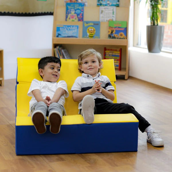 Ergo Vari Seat Double, The Ergo Vari Seat Double is a unique and innovative children’s double seat design you sit on or simply fold out to suit almost any seating environment, be it a library or a classroom. The Ergo Vari Seat Double is easy to store away, Easy to unfold and ready to use in an instant. Ergo Vari Seat Double can be wiped down with ease keeping it clean and vibrant in any classroom setting. A multi-use variable sofa for group seating and a relaxing lounger for reading. The Ergo Vari Seat Doub