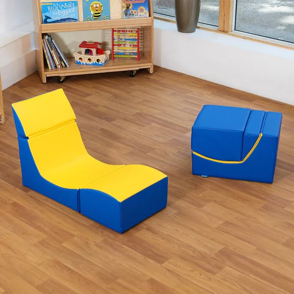 Ergo Vari Seat Single, A multi-use variable seat and a relaxing lounger for reading. The Ergo Vari Seat Single is a multi-use variable seat, a cube chair for group seating and relaxing lounger for reading. A unique and innovative children's seat design to sit on or simply fold out to suit almost any seating environment, be it a library or a classroom. The Ergo Vari Seat Single is both ergonomically designed for posture support and long stay comfort. The Ergo Vari Seat Single is made using highly specified v