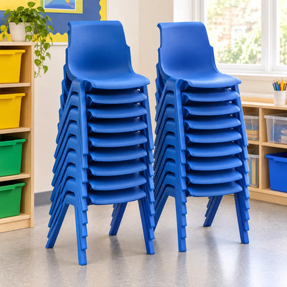 ErgoStak Stacking Chair Set of 20 in a bright UK classroom – lifestyle image 5