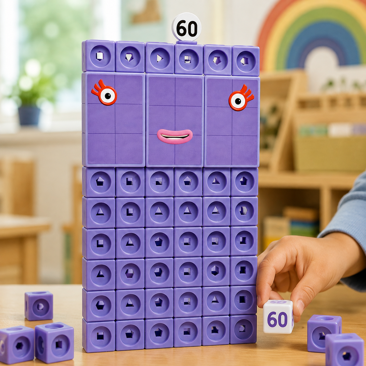 Numberblock Sixty MathLink Cubes classroom lifestyle image