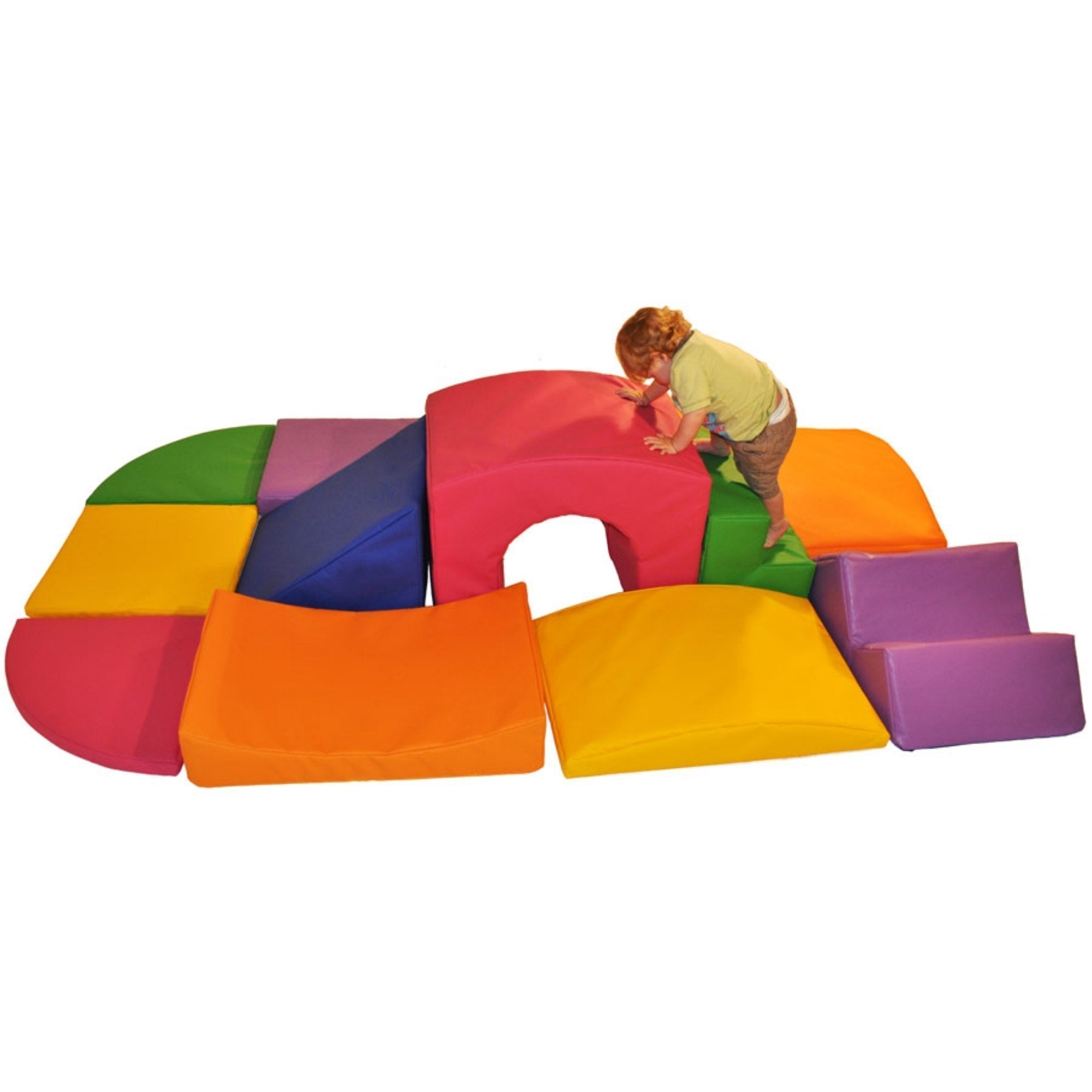 Exploration Area 8 Piece Soft Play Set, The Exploration Area 8 Piece Soft Play Set is a fantastic piece of Soft Play that will add colour, style and value to any setting. The Exploration Area 8 Piece Soft Play Set is designed to be used by both babies and toddlers, making it extremely versatile. The individual shapes provide a soft and interesting floor to crawl over, or a challenging uneven surface for toddlers to walk on with the taller pieces used for support. The different shapes add a challenge and bui