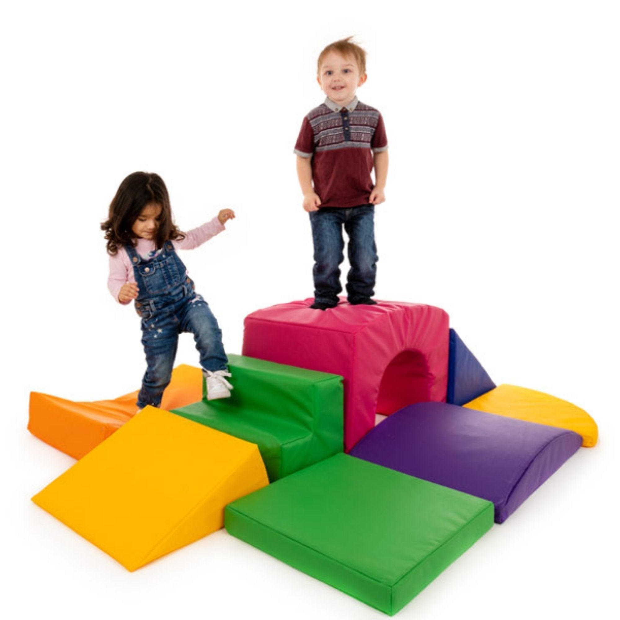 Exploration Area Large Soft Play Set, The Exploration Area Large Soft Play Set is a fantastic piece of Soft Play that will add colour, style and value to any setting. The Exploration Area Large Soft Play Set is designed to be used by both babies and toddlers, making it extremely versatile. The individual shapes provide a soft and interesting floor to crawl over, or a challenging uneven surface for toddlers to walk on with the taller pieces used for support. The different shapes add a challenge and build con
