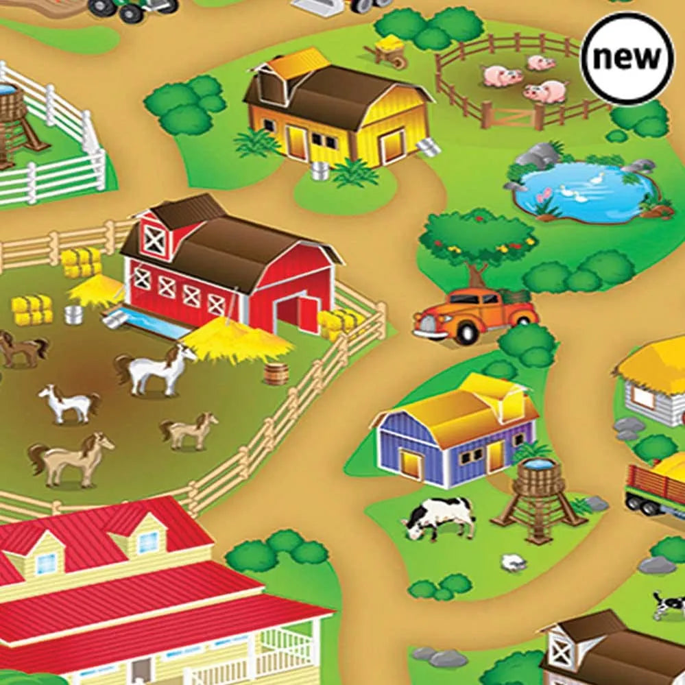 Extra Large Play Mats: Zoo, Farm, City, & Construction (Set of 4)-Extra Large Play Mats: Zoo, Farm, City, & Construction (Set of 4)