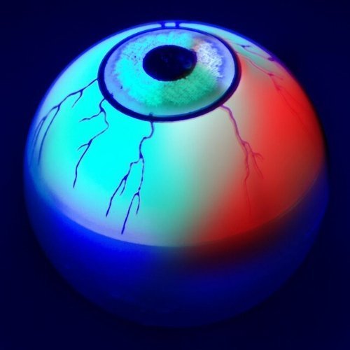 Eye Glide Ball, Large (golf-ball size) Eye glide ball with internal LEDs which flash in sequence when activated. The Eye Glide Ball is made of tough plastic with floating eyeball in liquid inside. The Eye Glide Ball is a fantastic visual resource which will engage a child and create a focal point through play. A great distraction tool when under stress or needing to fidget. Batteries included. 4.5cm Batteries included, Flashing eye glide ball,flashing sensory ball toy,flashing sensory toys,flashing special 