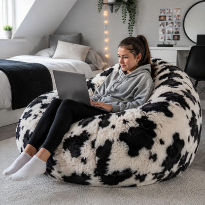 Faux Fur Pony Skin Jumbo Beanbags in a modern teenage setting - lifestyle image 5