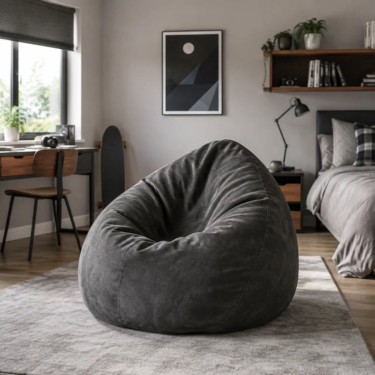 Faux Suede Jumbo Beanbags in a modern teenage setting - lifestyle image 5