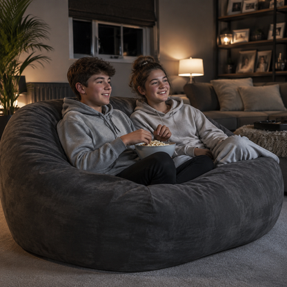 Faux Suede Jumbo Beanbags in a modern teenage setting - lifestyle image 3