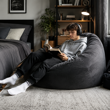 Faux Suede Jumbo Beanbags in a modern teenage setting - lifestyle image 4