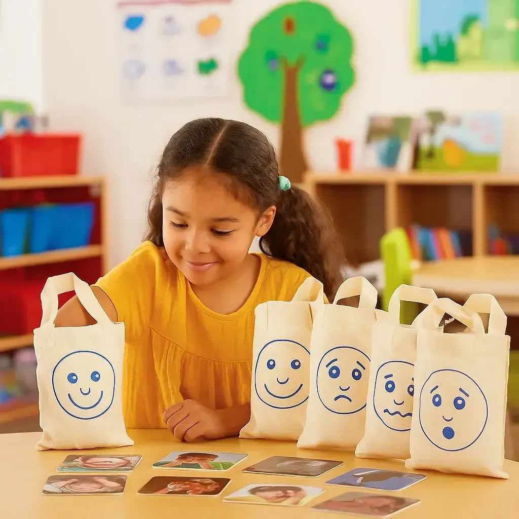 Learning Resource Bag With Label Pocket Feelings and Emotions Sorting Bags. EYFS social skills,Children's ...