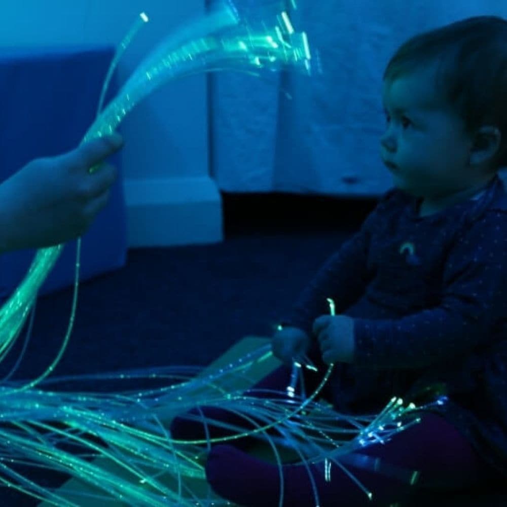 Fibre optic sensory light system, Our Sensory Fibre Optic kits consist of an LED power source featuring multiple operation modes including static or colour change with a choice of three speeds, so you can change the effect to provide exciting visual stimulation, or create a profound calming effect, ideal for adults or children with anxiety or sleep disorders. Fibre optic kit includes both the Tails and the fibre optic engine,this is a plug and play set. The fibre optic strands are completely safe to the tou