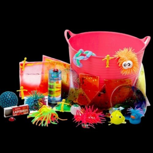 Fiddle Kit Super, This fantastic Fiddle Kit Super bucket is full of fiddle Fidget toys and is excellent for general fidgeting hands and provides a useful resource to occupy minds. The Fiddle Kit Super is a great addition to any classroom,home or therapists kit. The Fiddle kit super pack contains the complete selection of items shown in the picture This selection of fidgets are ideal for keeping fidgety fingers happy and focused on the job in hand. The set includes: Stretchy caterpillar Squidgy Sparkle Shape