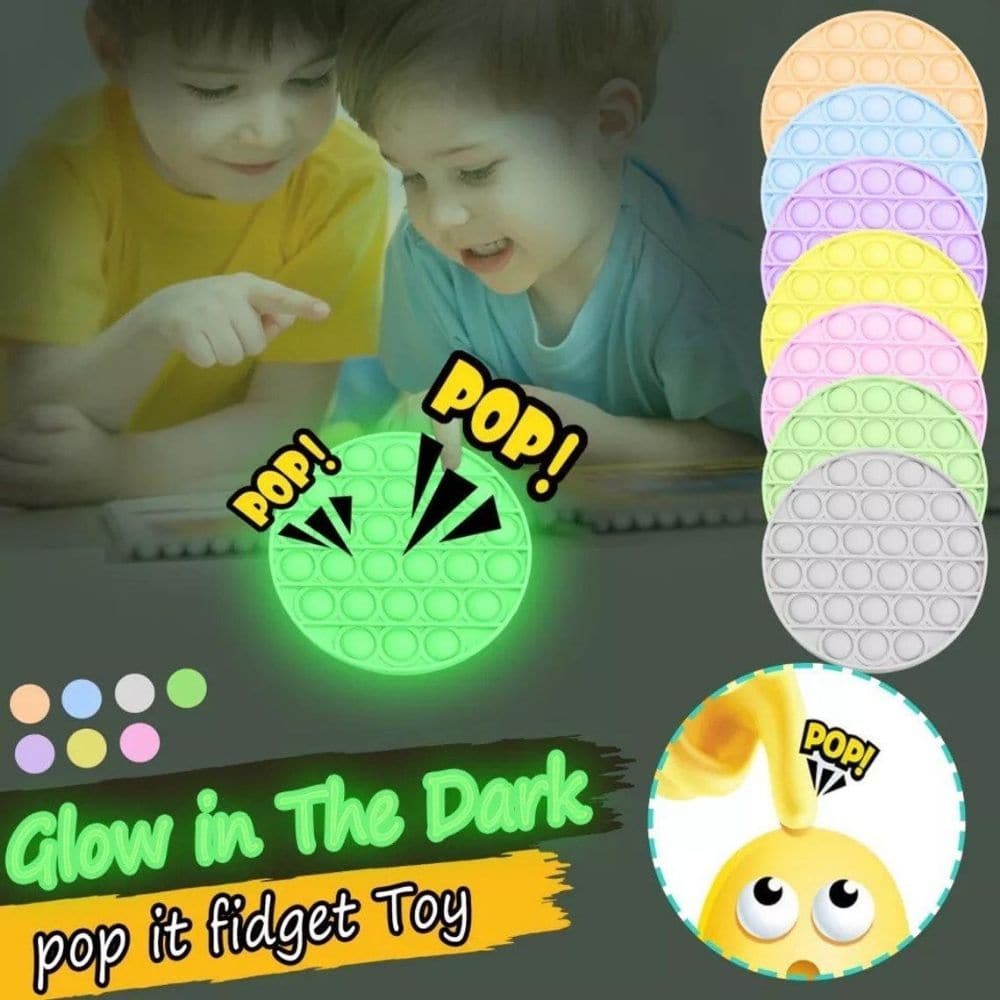 Fidget Bubble Popper Glow in the Dark, This Fidget Bubble Popper Glow in the Dark is a great sensory tool you will fidget with again and again. If ever you have enjoyed popping the bubble wrap right out of the box or package, then you'll love this bubble fidget. Divert a busy mind, with this reusable bubble wrap alternative. It makes a much, much quieter, but still satisfying pop! Place all the buttons down, then flip it over and do it again. The Fidget Bubble Popper Glow in the Dark is suitable for home an