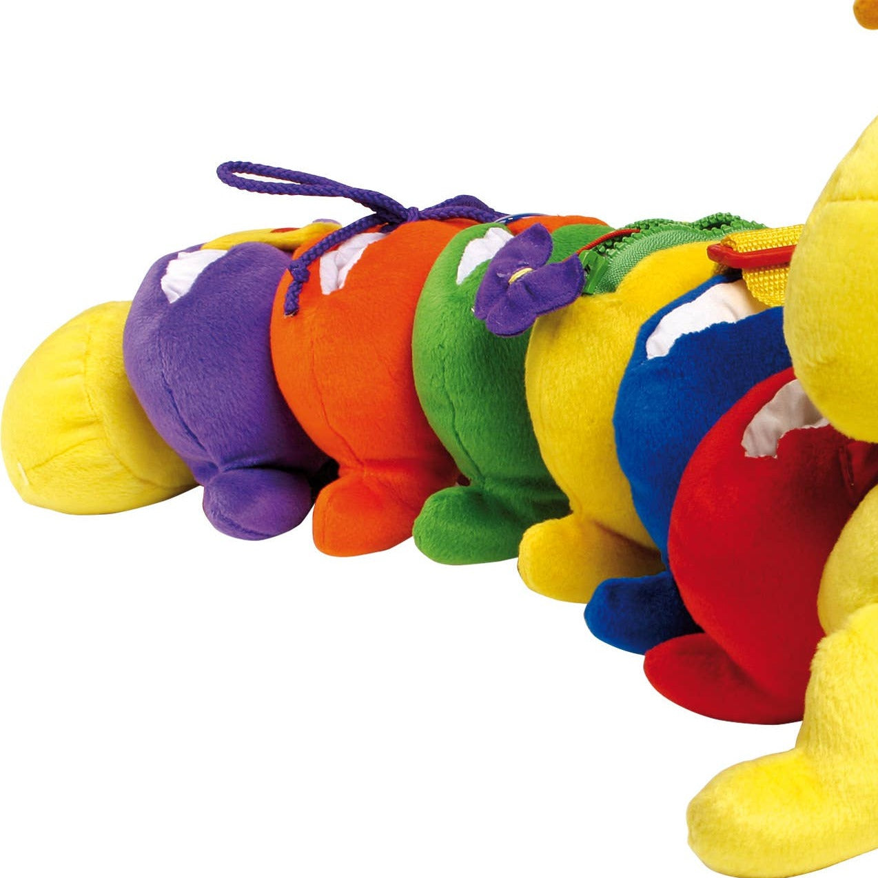 Fine Motor Millipede, The Fine Motor Millipede is the perfect companion for your child's journey to learning important life skills, while experiencing endless fun and enjoyment. This cute and colorful Fine Motor Millipede is not only a snuggle-pal but also a learning toy as it teaches children how to dress themselves.The Fine Motor Millipede features small pockets to place rewards in for accomplishment, which makes the process of getting dressed a fun game for children.Additionally, the Fine Motor Millipede
