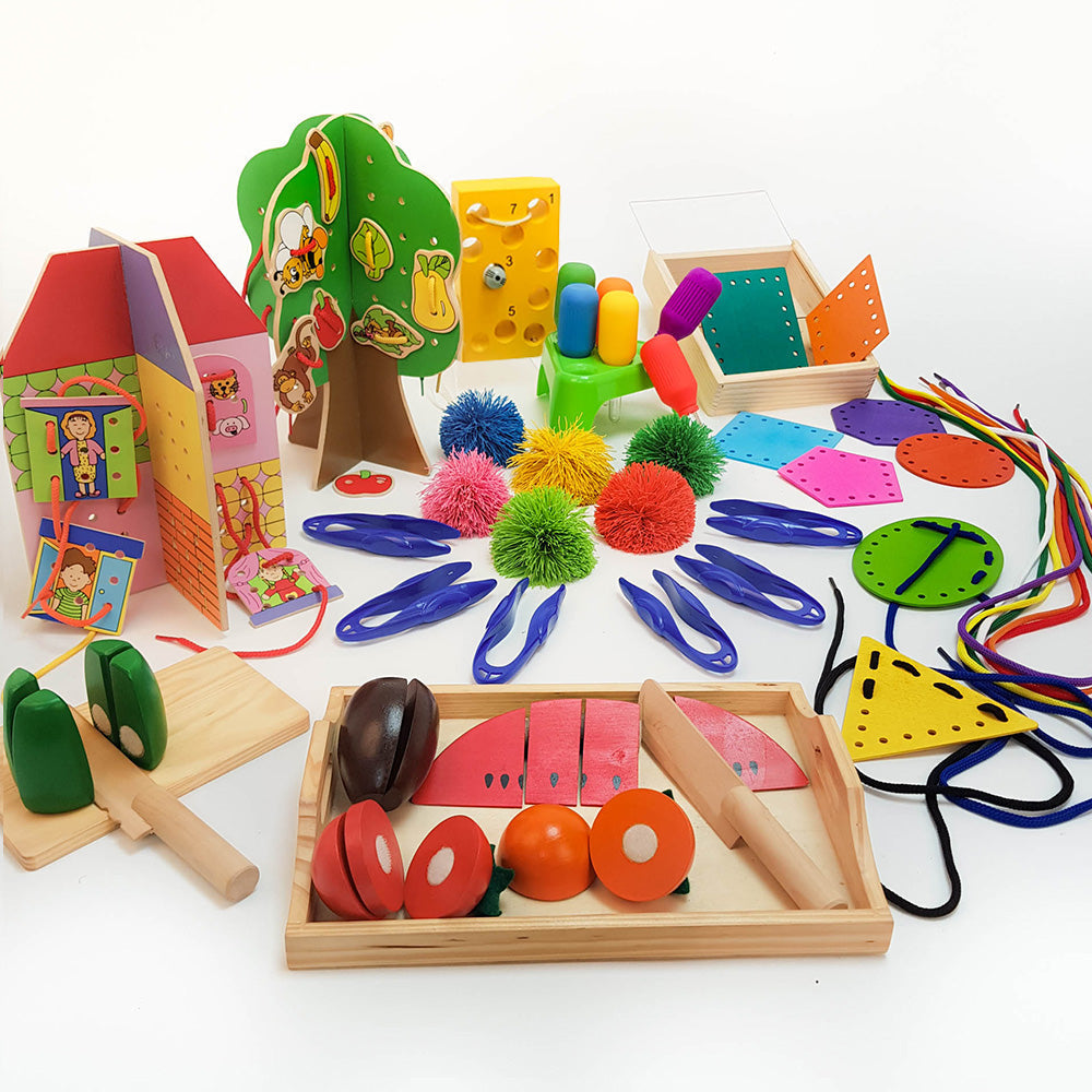 Fine Motor Skills Pack, With a variety of activities designed to support hand-eye coordination, this comprehensive Fine Motor Skills Pack is the ideal tool for enhancing children's physical development.The pack includes a wide range of engaging and interactive activities that promote the development of fine motor skills in children. From puzzles and stacking blocks to threading and lacing, each activity is carefully crafted to challenge and improve hand-eye coordination. Encouraging children to explore and 
