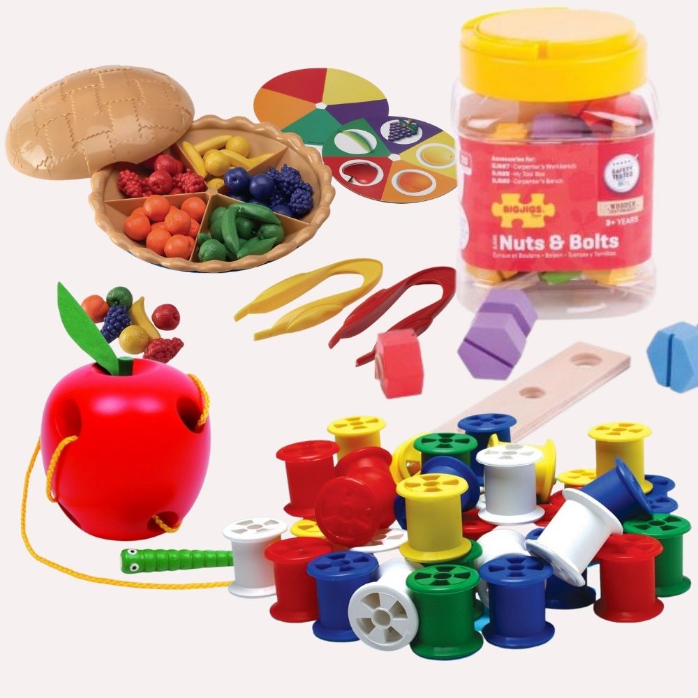 Fine Motor Skills Sensory Buddy Set, The Fine Motor Skills Sensory Buddy Set is a fantastic collection of sensory resources which will allow your child to develop fine motor skills. Fine motor development requires movement of the fingers and wrists, usually in coordination with the eyes. For young children, it takes a lot of effort and concentration to develop their proficiency. Fine motor control is necessary for children to pick up a toy on their own or to feed themselves. For toddlers, as they learn to d