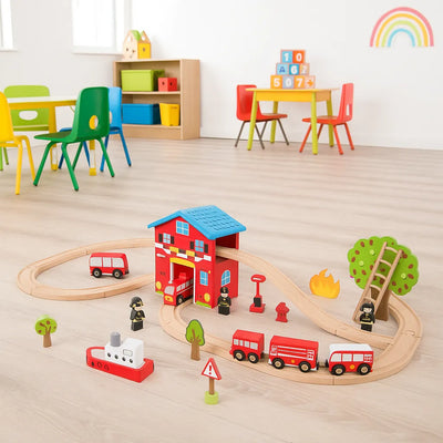 Fire Station Train Set-Fire Station Train Set
