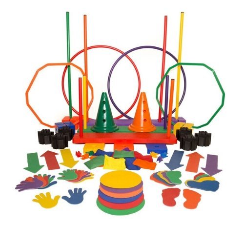 First play Balance Activity Pack, This vibrant colourful pack encourages children to use their creative imagination to design challenging obstacle courses which will requires both individual and team skills. With many permutations these will provide a fun activity whilst also developing basic motor skills including balance and co-ordination. Endless configurations restricted only by the imagination. Supplied in two heavy duty holdalls. Durable and strong. Contains 84 pieces. This vibrant colourful pack enco