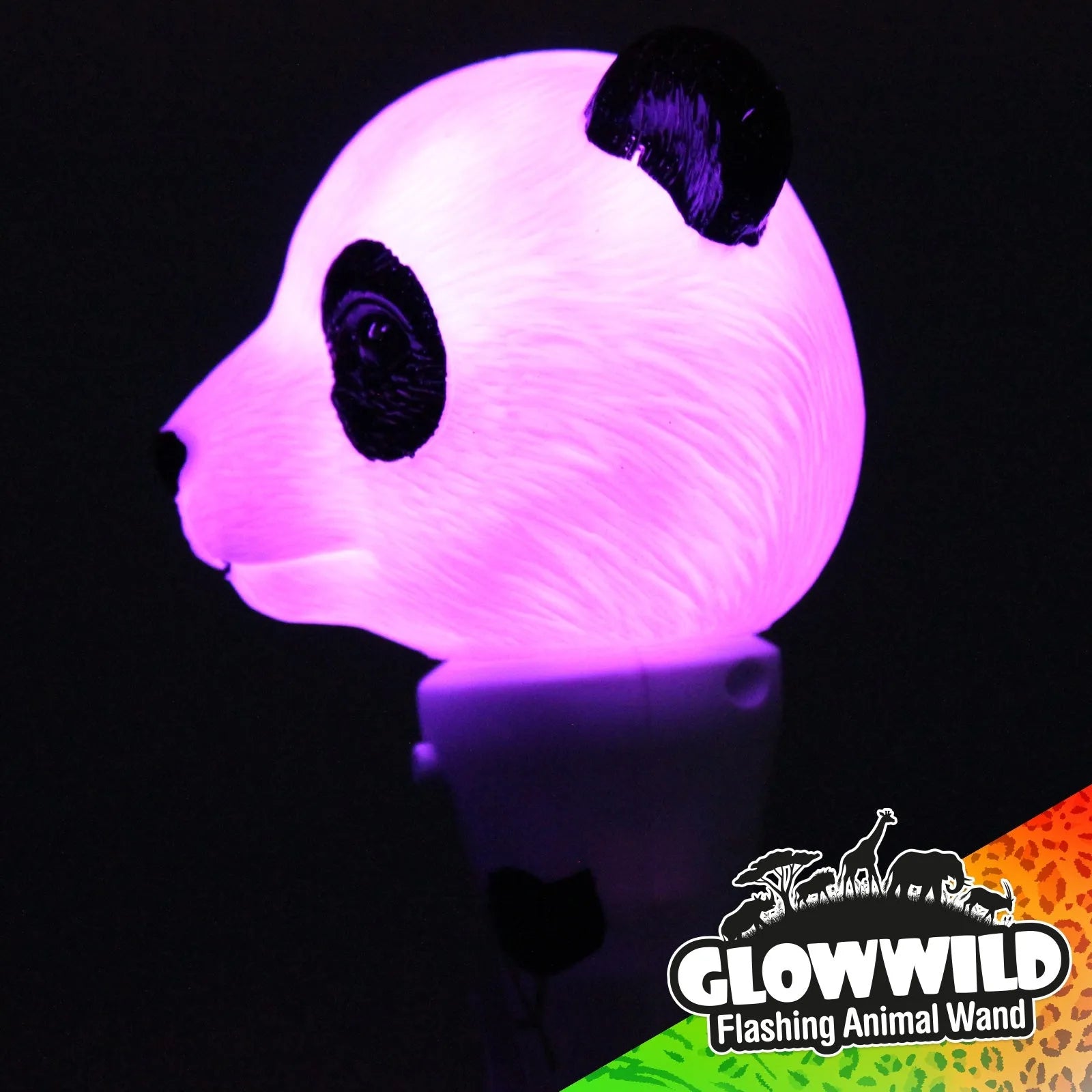 Panda Mini Light Up Animal Wand 7"-Panda Mini Light Up Animal Wand 7"