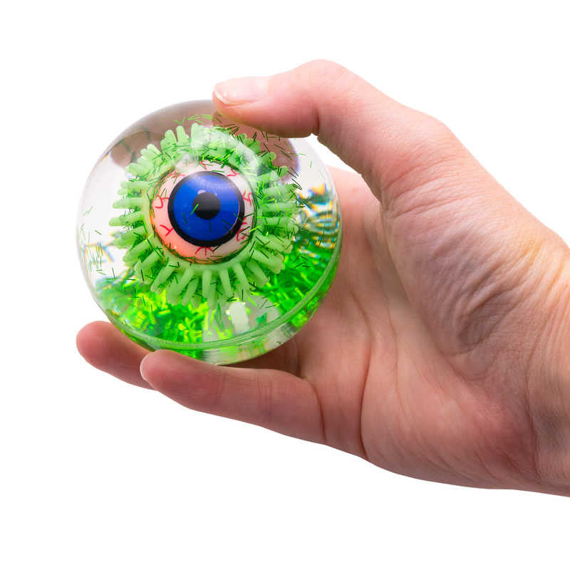 Flashing Eye Ball, The Flashing Eye Ball is a unique and entertaining toy that is perfect for children who love to play and explore. This Flashing Eye Ball features internal LEDs that light up in sequence when activated, creating a dazzling and mesmerizing visual display. Made with tough plastic and a floating eyeball in liquid within, this toy is designed to withstand lots of playtime.Designed to be a perfect distraction tool when under stress or needing to fidget, the Flashing Eye Ball is an excellent way