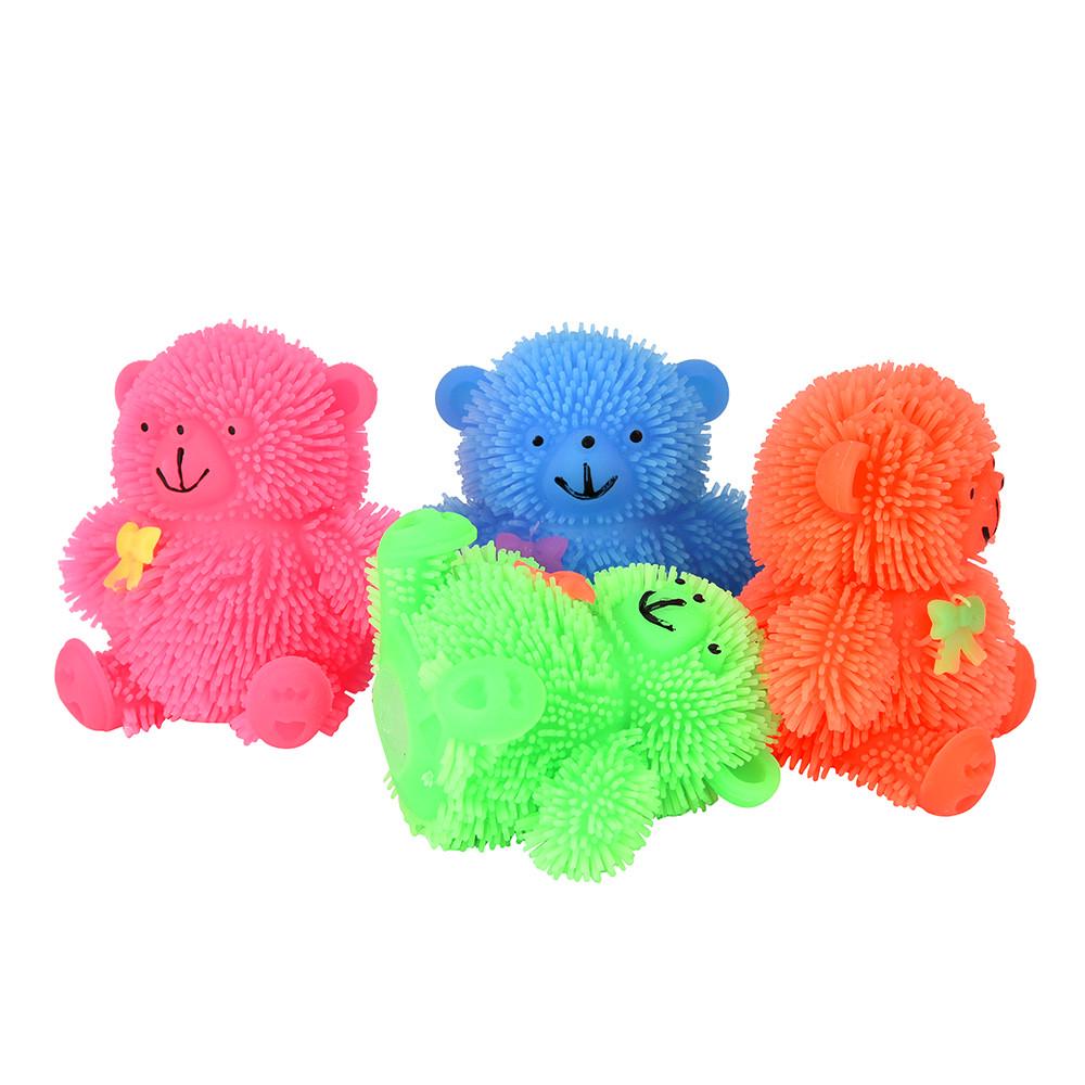 Flashing Puffer Bear, Our Flashing Puffer Bear is a delightful soft to touch animal styled ball.The Flashing Puffer Bear is ultra soft and extremely tactile its a fantastic tactile addition to your sensory toy collection.The Flashing Puffer Bear is a highly pliable toy. Flashing air-filled bear puffer toy which lights up when tapped Fun sensory, visual and tactile experience Ideal toy for those who like to fidget and fiddle, great for relieving stress and anxiety Helps to develop fine motor skills and hand-