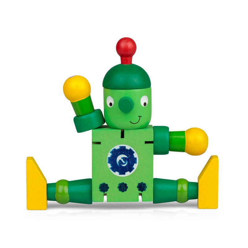 Flexi Robot, Our colourful and cheery Wooden Flexi Robot is both amusing and flexible and every child's fidget toy dream. Bendy,twisty fun is assured with this delightful Wooden Flexi Robot. Twist and angle the Wooden flexi robot into all sorts of amusing positions. The Wooden Flexi Fobot is big and chunky in design this is easy to hold and fiddle with and is a great way to distract fidgeting fingers which will promote concentration skills along the way. A great way to work on fine motor skills as this will