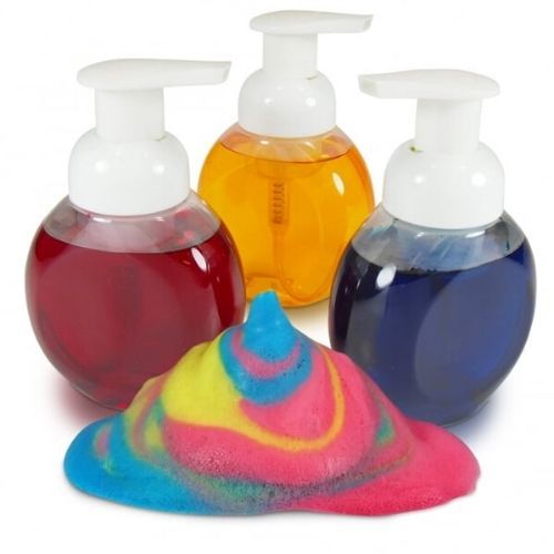 Foam Paint Bottles, Pump up rich coloured foam paint using these amazing Foam Paint Bottles. Add dish soap and paint to the cute, kid-sized bottles and screw on the dispensing pump. A little goes a long way! Press the dispensing pump to release a beautiful coloured froth from the Foam Paint Bottles creating a unique messy play art activity. Contents: 3 clear dispensing bottles, (9 x 12.5 cm) and guide Age: 4+ L x W x H: 23 x 21 x 9 cm, Foam Paint Bottles,Art supplies,Classroom art supplies,classroom art equ