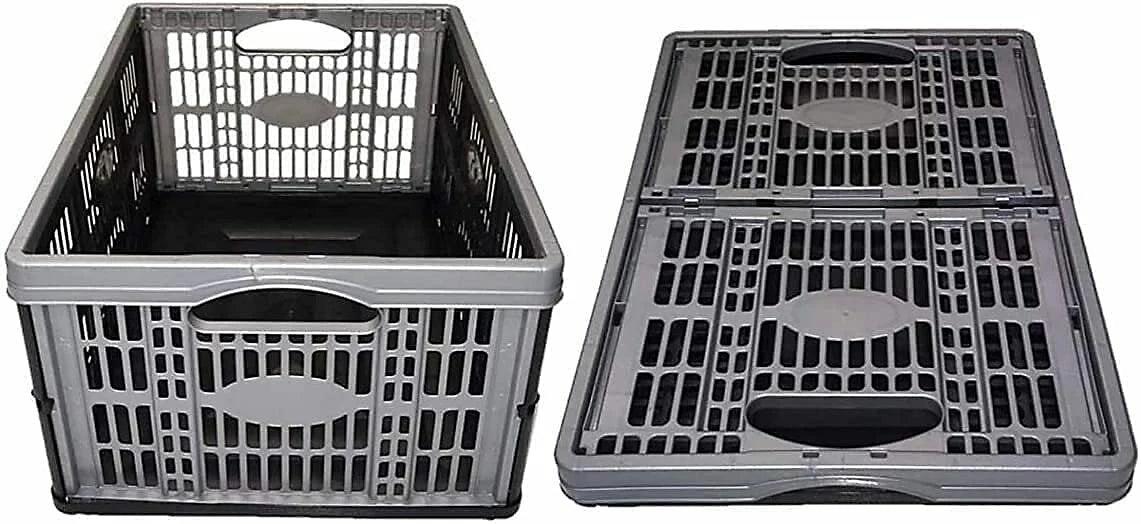 Foldable Collapsible Plastic Storage Crate-Foldable Collapsible Plastic Storage Crate