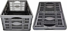 Foldable Collapsible Plastic Storage Crate-Foldable Collapsible Plastic Storage Crate
