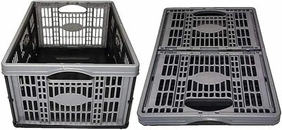 Foldable Collapsible Plastic Storage Crate-Foldable Collapsible Plastic Storage Crate