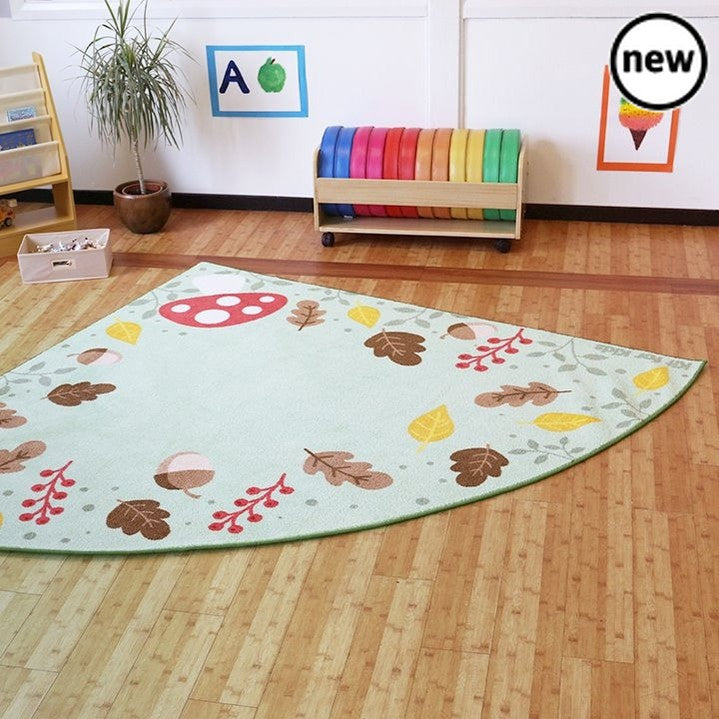 Forest Friends Corner Placement Carpet, The Forest Friends Corner Placement Carpet is a neutral carpet that is perfect for creating a calm atmosphere in the classroom, as well as promoting quiet time and child wellbeing. Forest Friends Corner Placement Carpet Distinctive and brightly coloured, child friendly designs Designed to encourage learning through interaction and play Crease resistant with unique Rhombus™ anti-skid Dura-Latex™ safety backing Abrasion resistant, laboratory rub tested to heavy duty sta