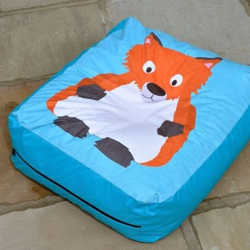 Fox Outdoor and Indoor Bean Cushion, The Fox Outdoor and Indoor Cushion Beanbag is perfect for use both indoors and outdoors depicting a quirky Hedgehog print. Part of the Woodland Creatures Range which also includes Fox, Badger and Mole prints. Top-quality UK manufacturing with high grade fabrics this cushion is durable and can withstand rigorous use. Made from Nylon and Polyester which can be sponged clean with soapy water or the outer fabric removed for washing at 40°C. Fox print style supplied For use b