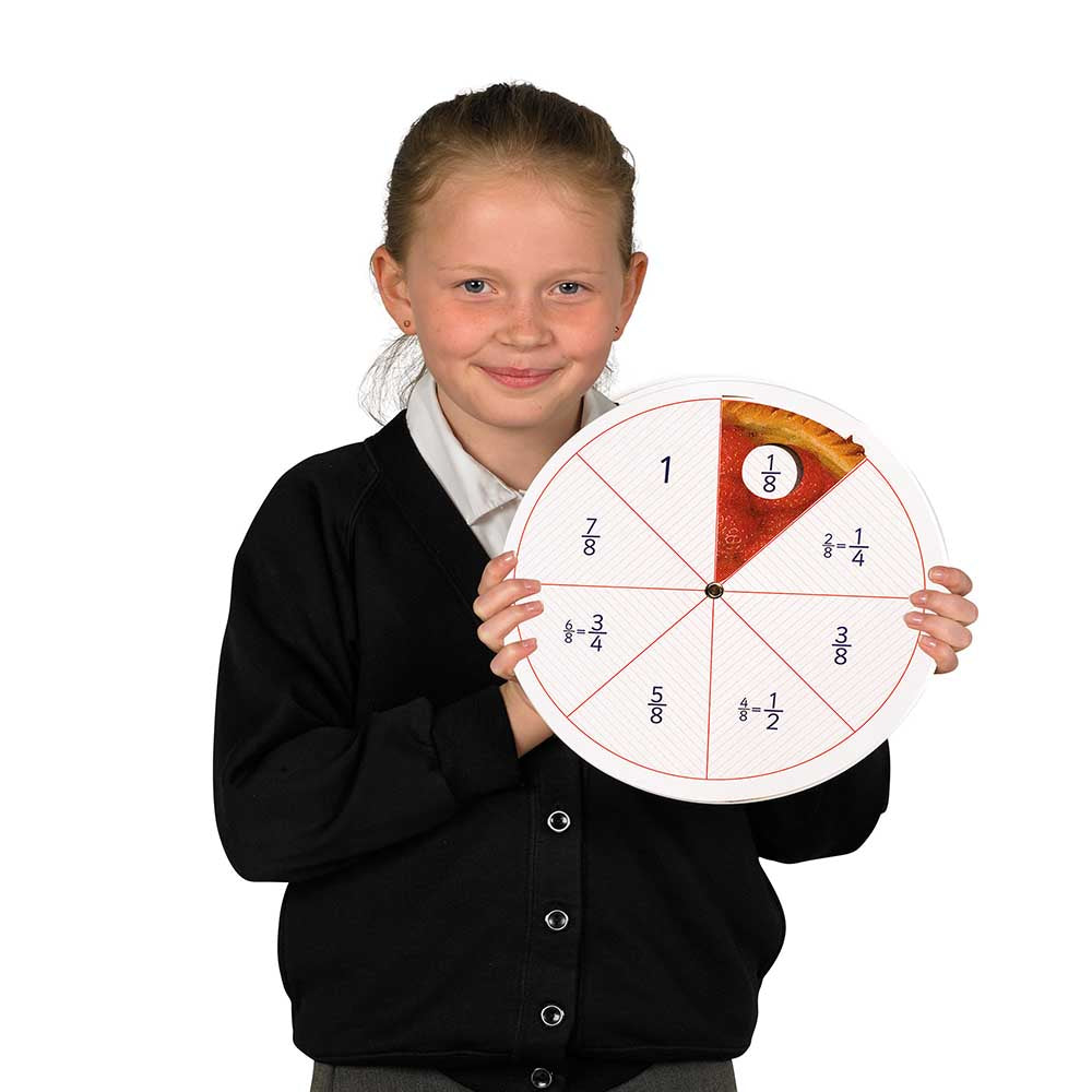 Fractions Class Pack, Use this comprehensive Fractions Class Pack to enable children to develop a good understanding of fractions. Suitable for KS1 and KS2, the pack also introduces percentages and decimals, which will help pupils to compare, order and see the relationship between fractions, percentages and decimals. Teachers can also use the larger versions of the Rotating Lines for demonstration. Fractions Class Pack Includes: 3 x fractions, decimals percentages rotating lines 10 x pupils fractions, decim