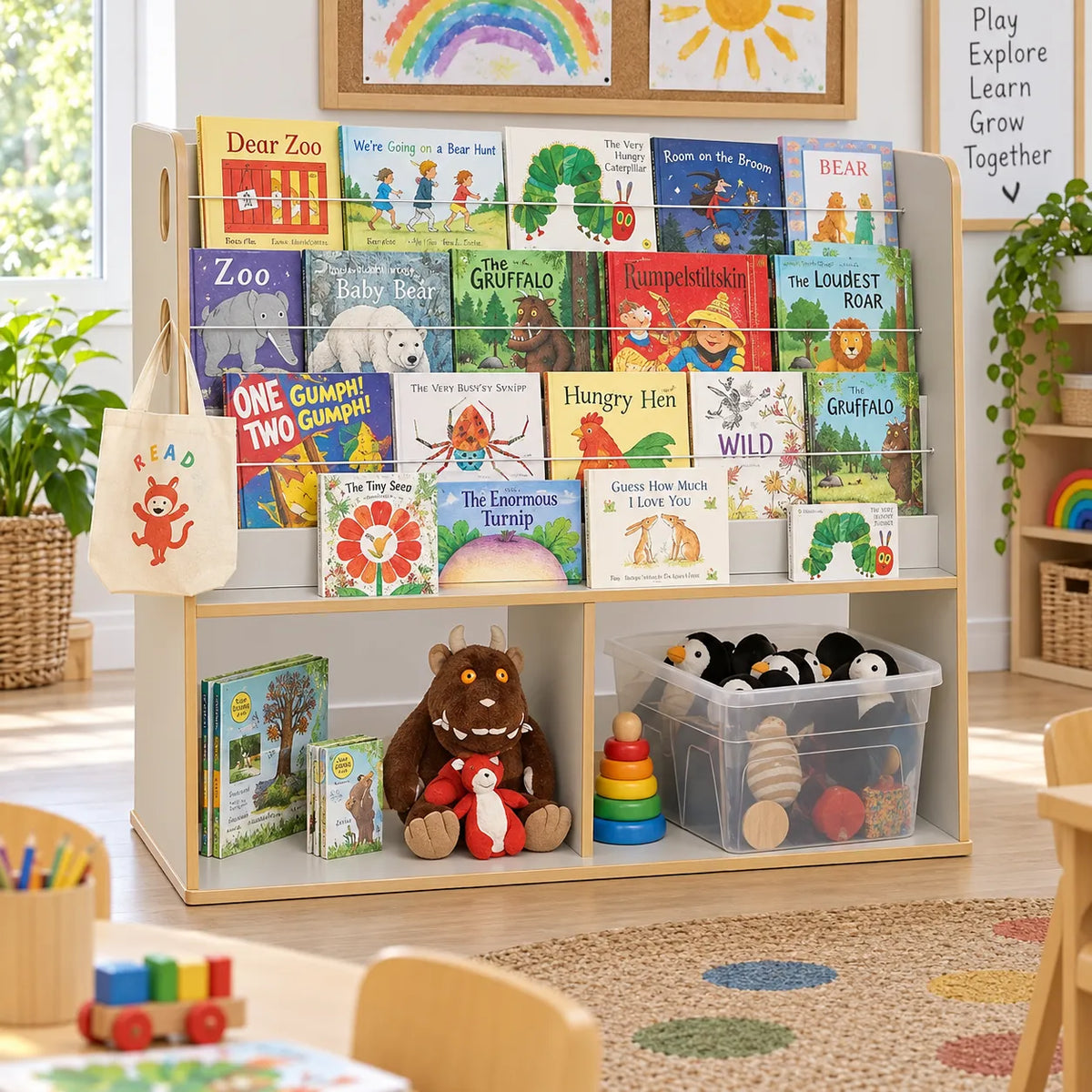 Free Standing Book Display & Storage Unit in a bright early years classroom – view 6