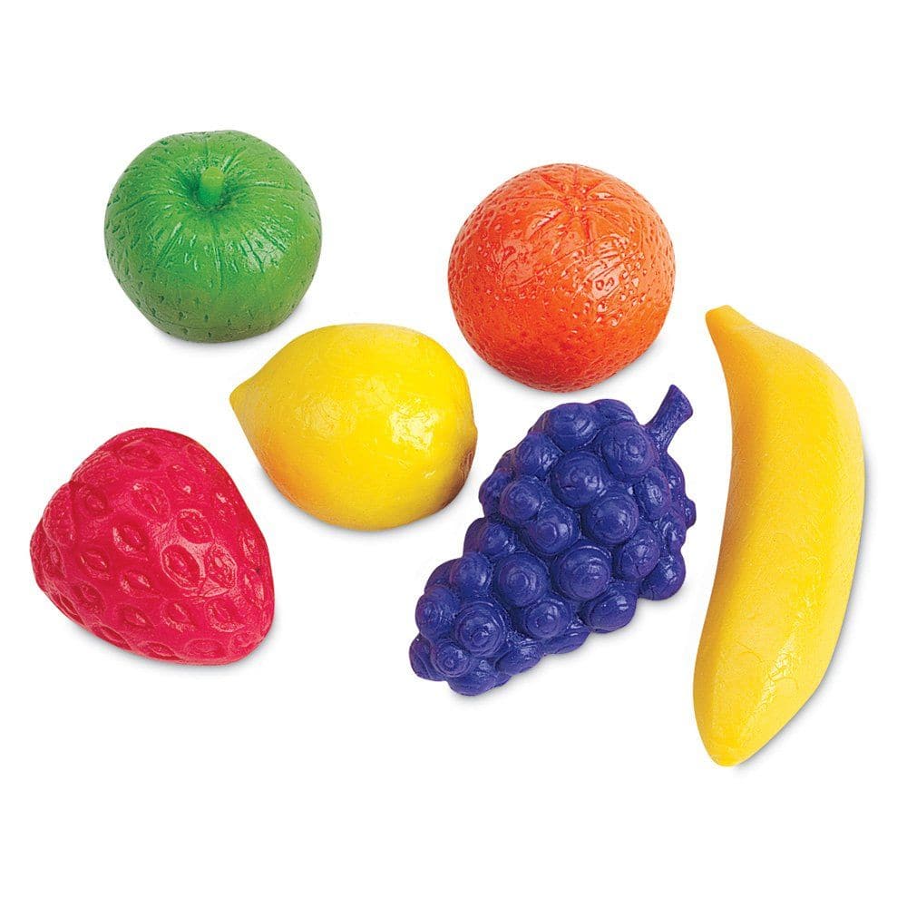 Fruity Fun Counters Set of 108, The Fruity Fun™ Counters Set is a delightful and educational resource designed to captivate young learners and aid in their development of key mathematical and cognitive skills. Here's why this set is an excellent addition to your educational toolbox: Fruity Fun Counters Set of 108 Features: Comprehensive Set: Variety: The set includes 108 soft rubber counters in five different colors, featuring six different kinds of fruits (bananas, apples, oranges, grapes, strawberries, an