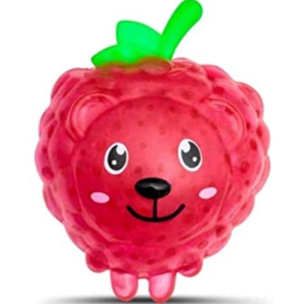 Fruzoos Rasp-Beary, Introducing the Fruzoos Rasp-Beary, the latest addition to our collection of fruit-themed animal jellyball squishy figures! This unique and adorable Lion Berry is a delightful blend of a berry and a lion, making it a one-of-a-kind addition to any squishy collection. What sets the Fruzoos Rasp-Beary apart from other squishies is its hundreds of soft and squishy jellyballs that fill its body. When squeezed, these jellyballs create an interesting tactile experience that is sure to delight b
