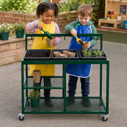 Garden Potting Station Metal Trolley-Garden Potting Station Metal Trolley